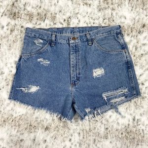 Vintage Distressed Denim High Rise Jeans Shorts